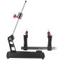 Preview: Right side view of the Gamma Momentum 2 stringing machine with 2-point mounting and drop-weight tensioning system